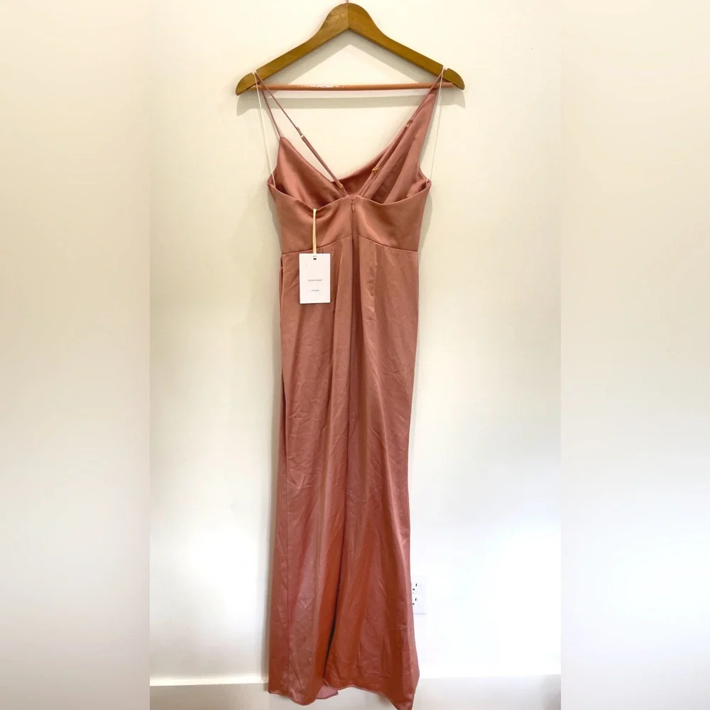 NEW SIGNIFICANT OTHER x REVOLVE aria satin maxi midi dress in nougat - Picture 9 of 12